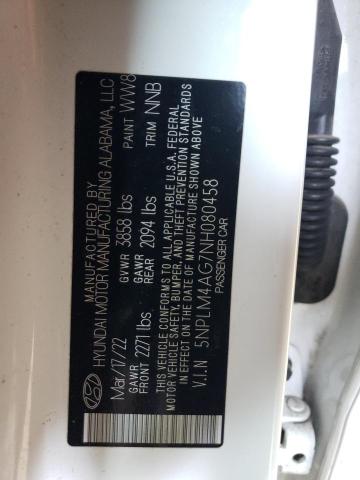 2022 Hyundai Elantra Sel VIN: 5NPLM4AG7NH080458 Lot: 61142694