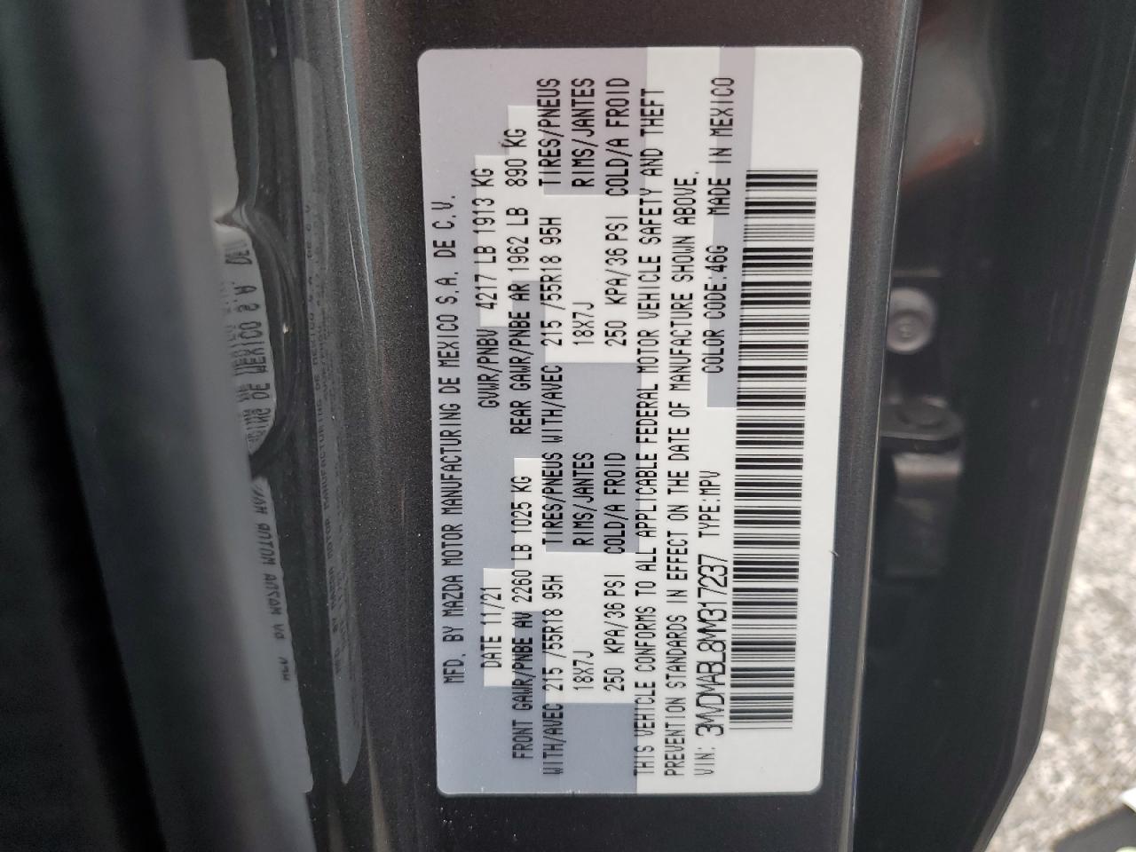 3MVDMABL8MM317237 2021 Mazda Cx-30 Select