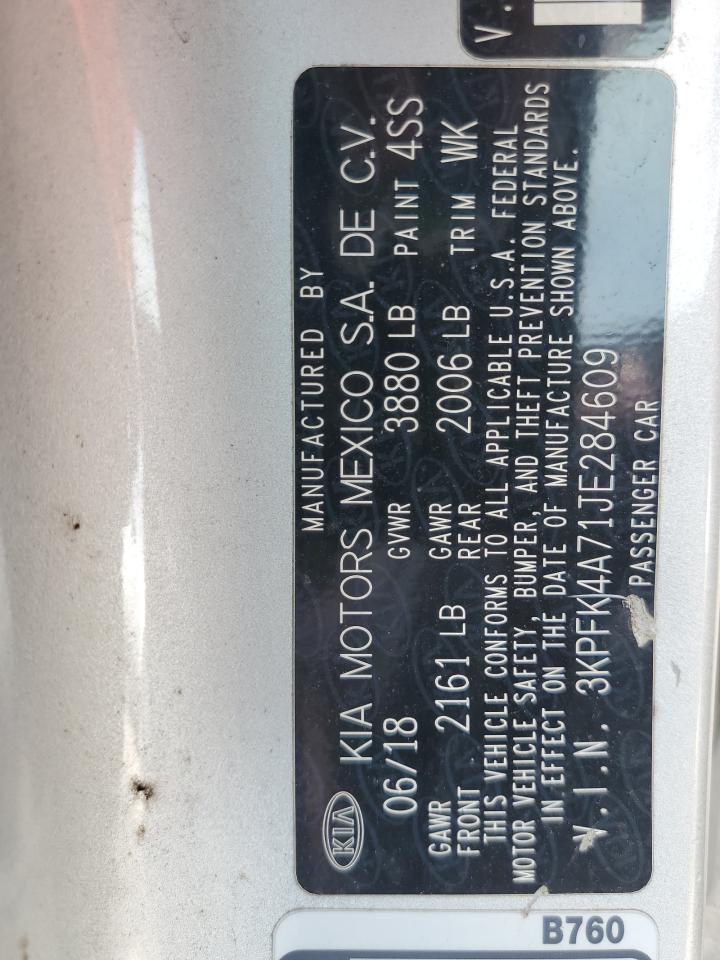 3KPFK4A71JE284609 2018 Kia Forte Lx