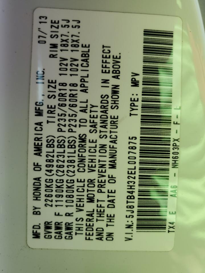 5J8TB4H32EL007875 2014 Acura Rdx