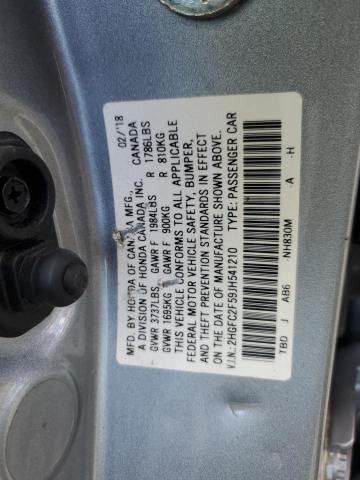 2018 Honda Civic Lx VIN: 2HGFC2F59JH541210 Lot: 58757114