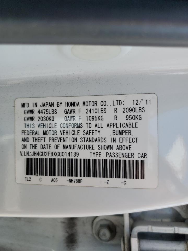 JH4CU2F8XCC014189 2012 Acura Tsx Se