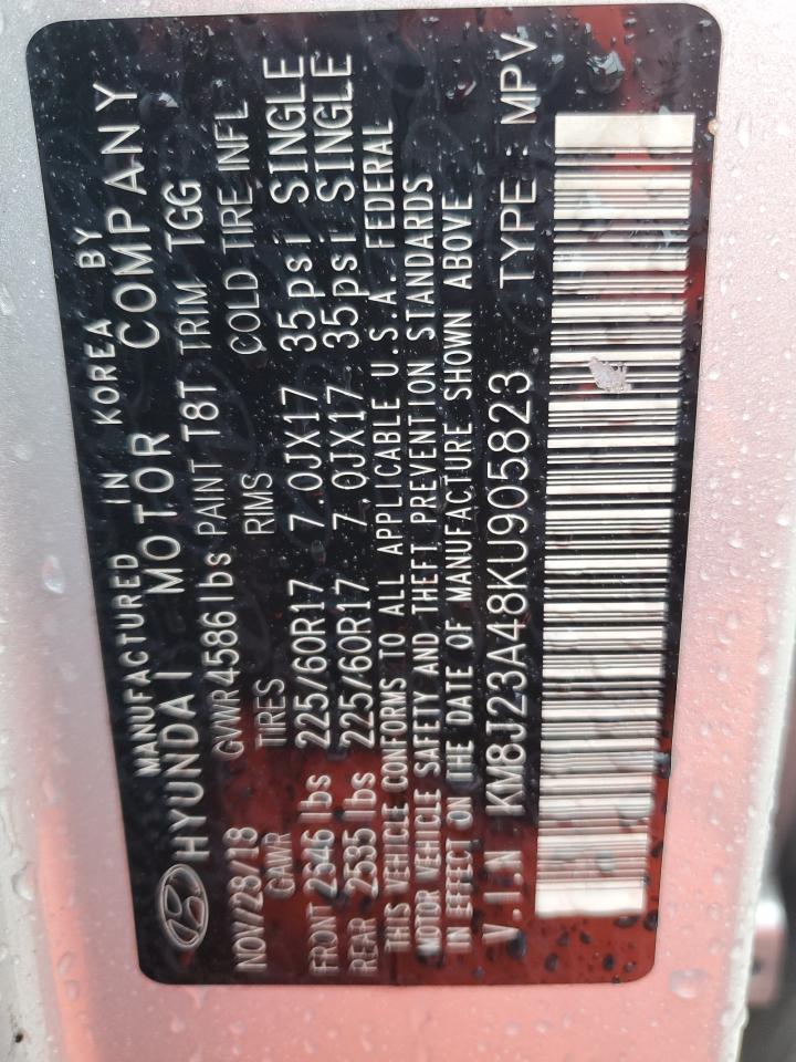 KM8J23A48KU905823 2019 Hyundai Tucson Se