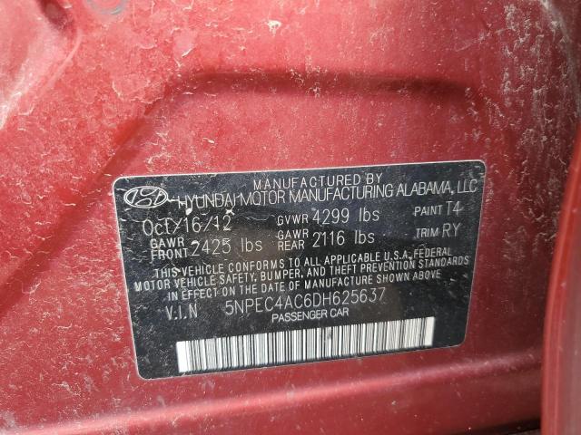 2013 Hyundai Sonata Se VIN: 5NPEC4AC6DH625637 Lot: 57019164