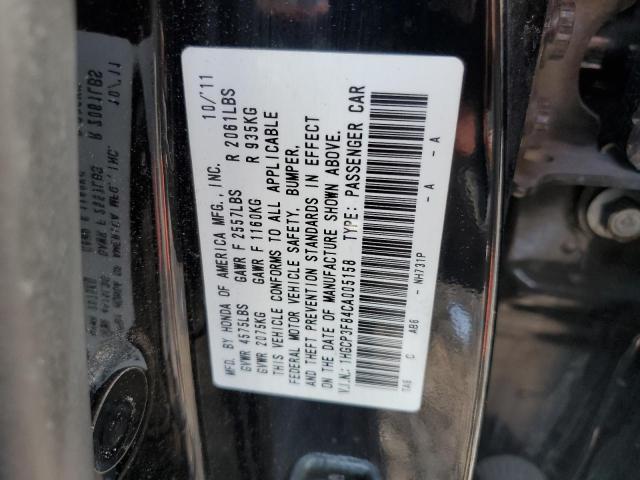 1HGCP3F84CA005158 2012 Honda Accord Exl