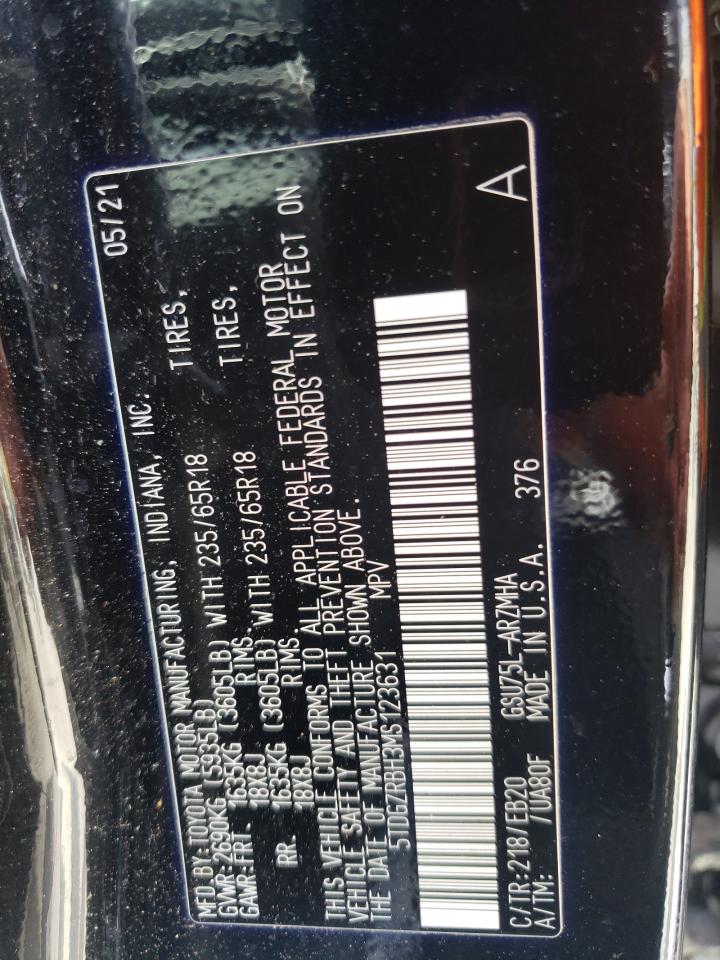 5TDGZRBH3MS123631 2021 Toyota Highlander Xle