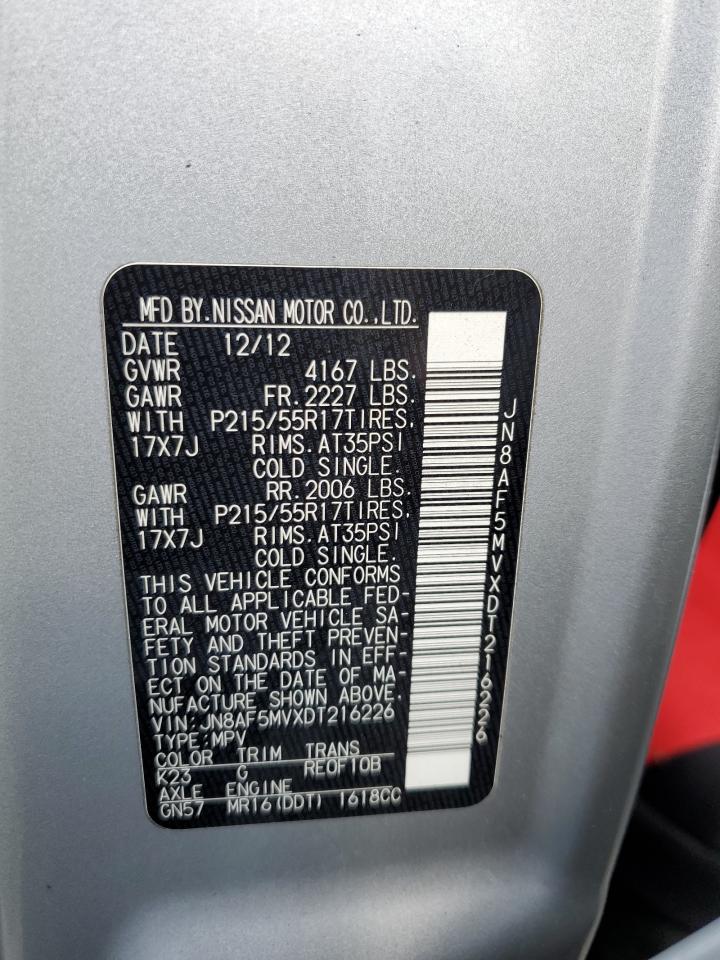 JN8AF5MVXDT216226 2013 Nissan Juke S