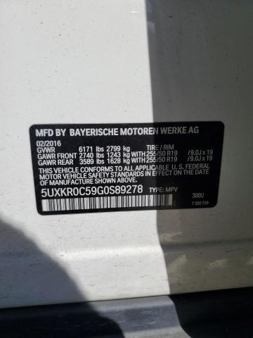 2016 BMW X5 xDrive35I VIN: 5UXKR0C59G0S89278 Lot: 58124934