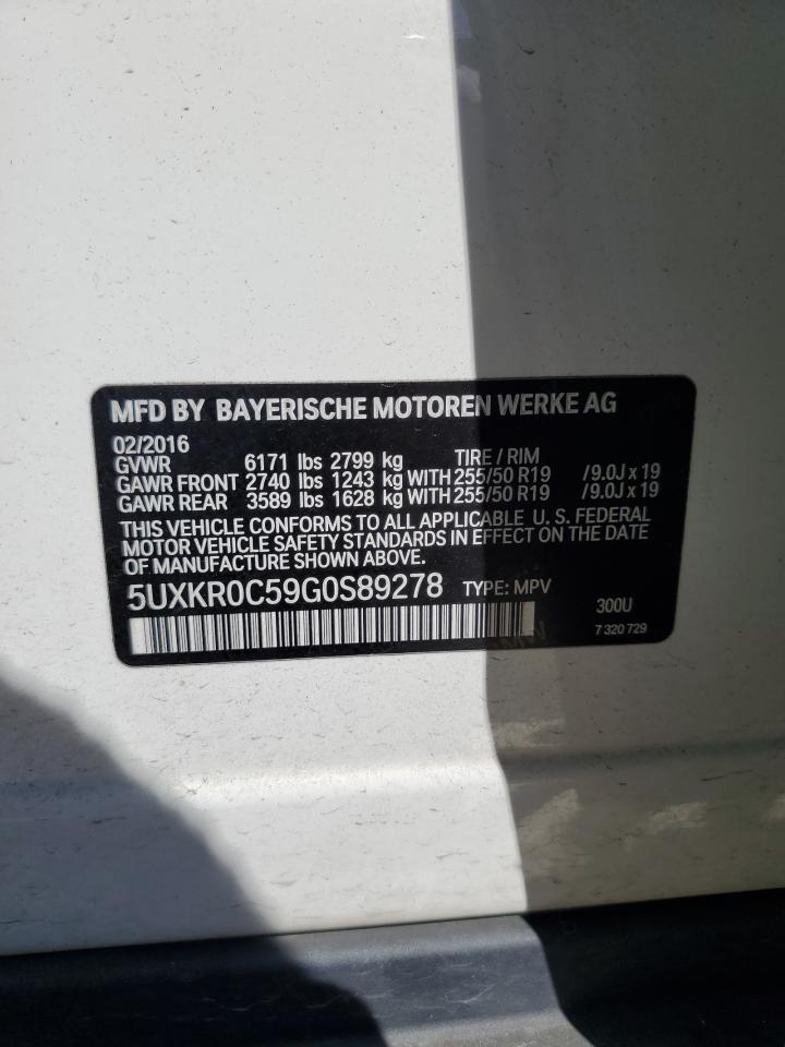 5UXKR0C59G0S89278 2016 BMW X5 xDrive35I