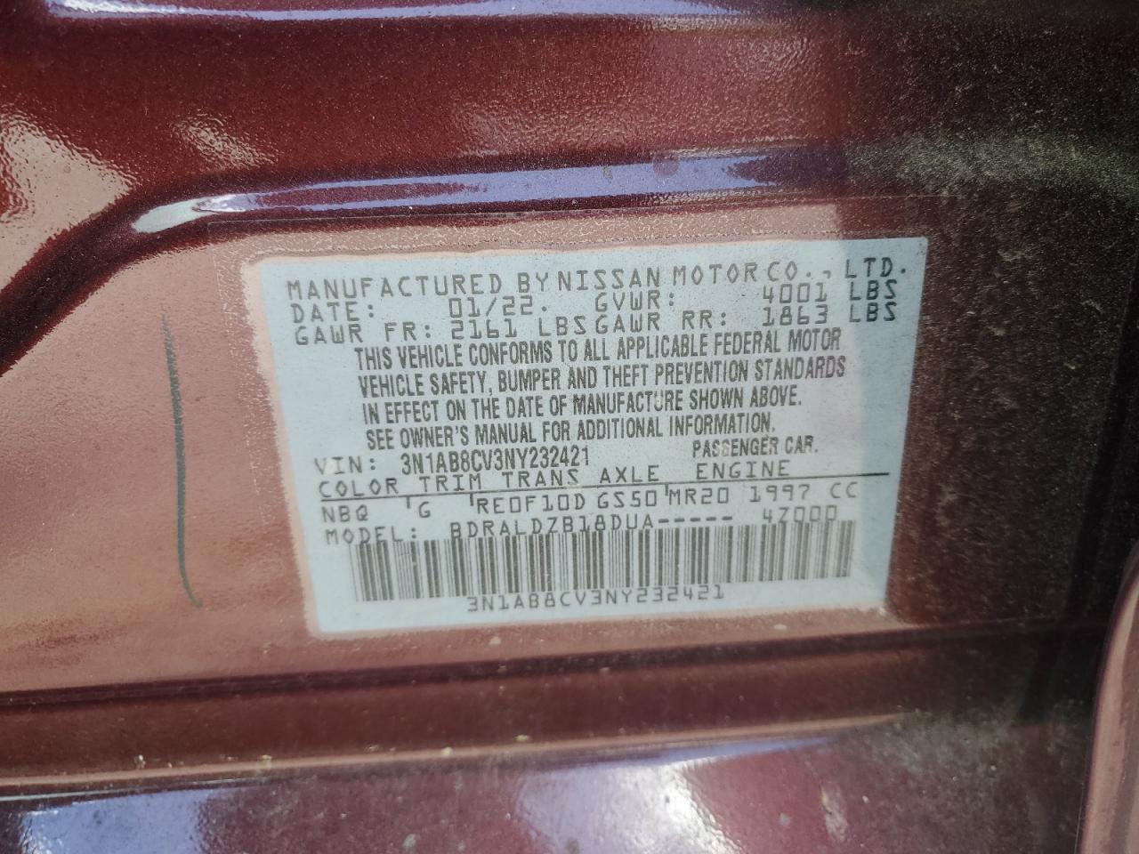 3N1AB8CV3NY232421 2022 Nissan Sentra Sv