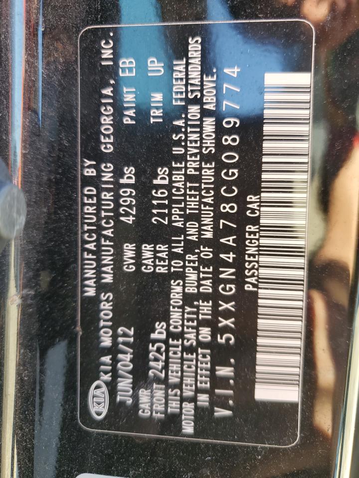 5XXGN4A78CG089774 2012 Kia Optima Ex