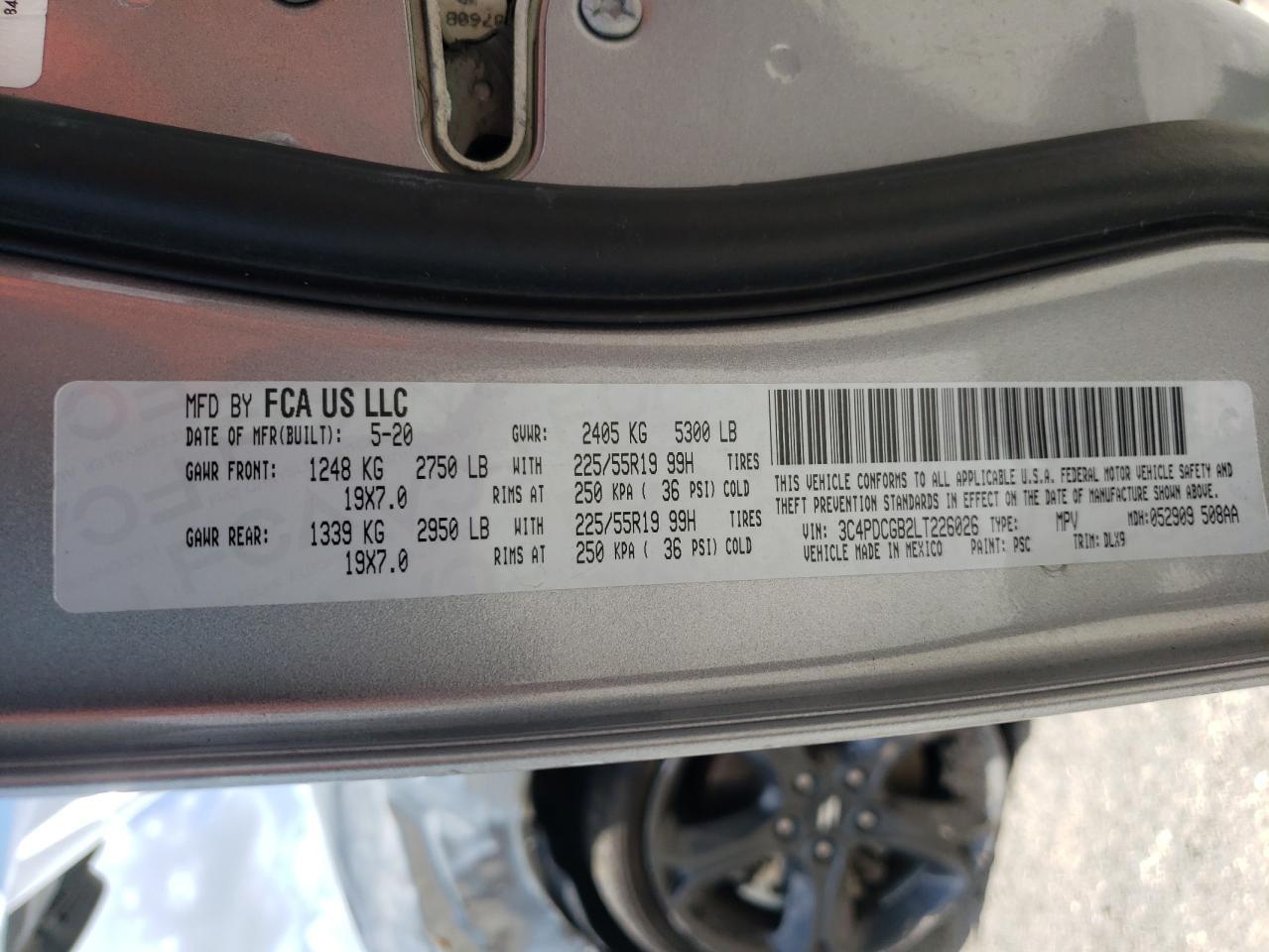 3C4PDCGB2LT226026 2020 Dodge Journey Crossroad