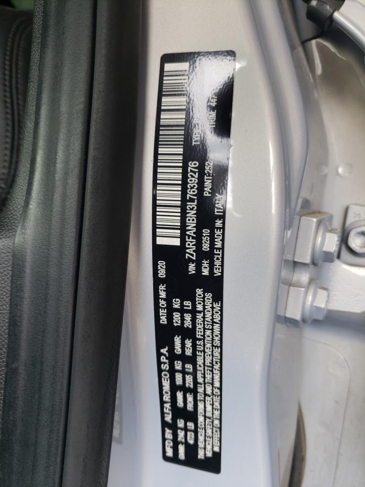 ZARFANBN3L7639276 2020 Alfa Romeo Giulia Ti