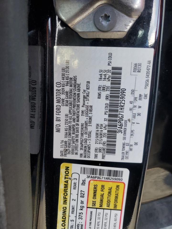 3FA6P0G71HR259090 2017 Ford Fusion S