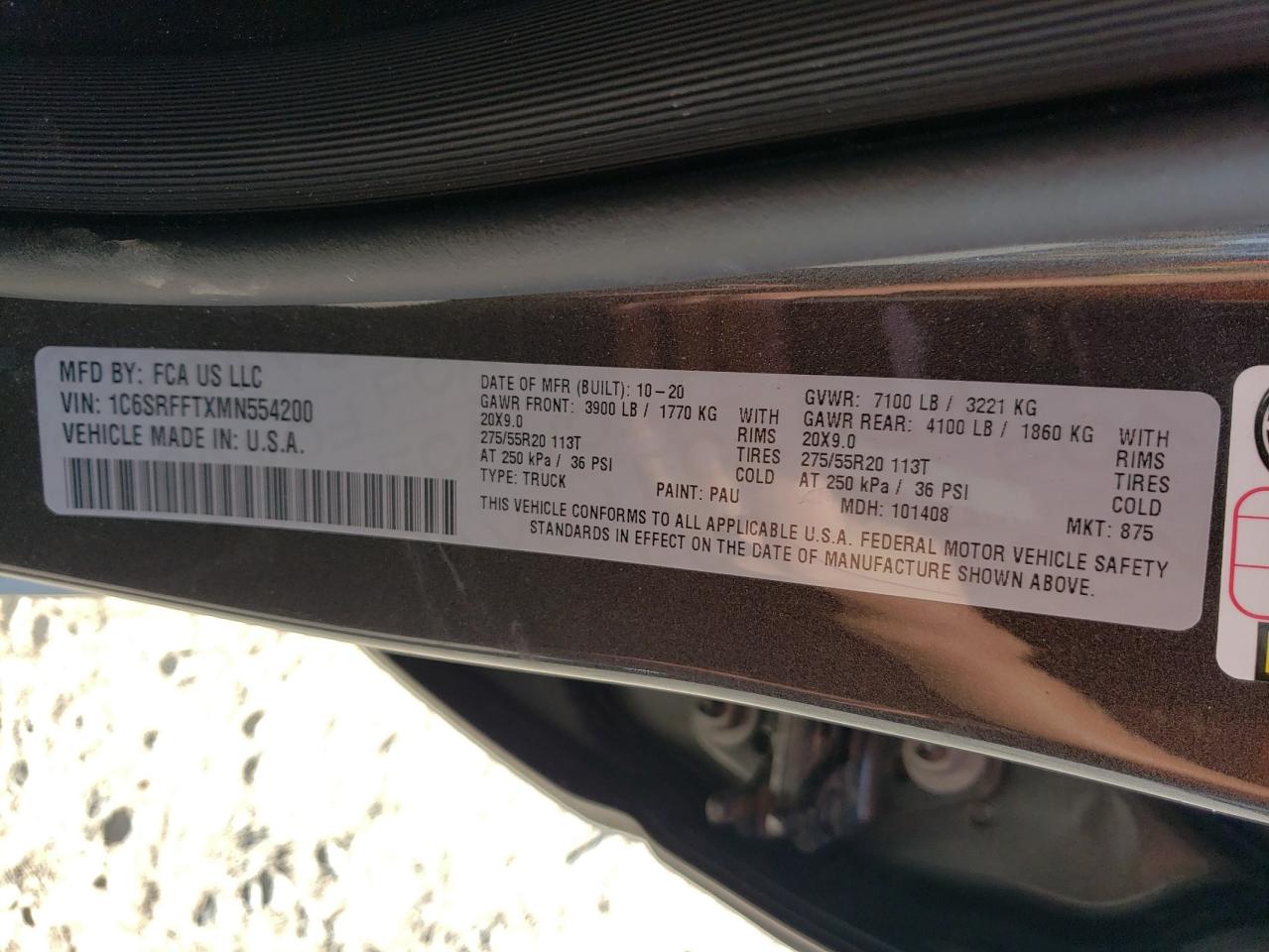 1C6SRFFTXMN554200 2021 Ram 1500 Big Horn/Lone Star