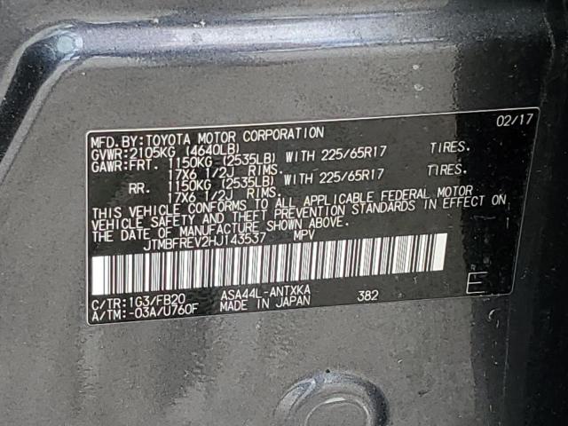 2017 Toyota Rav4 Le VIN: JTMBFREV2HJ143537 Lot: 58285474