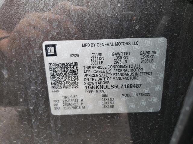 2020 GMC Acadia Slt VIN: 1GKKNULS5LZ189487 Lot: 58955644