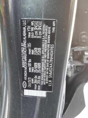 2022 Hyundai Santa Fe Sel VIN: 5NMS24AJ1NH404983 Lot: 60545884