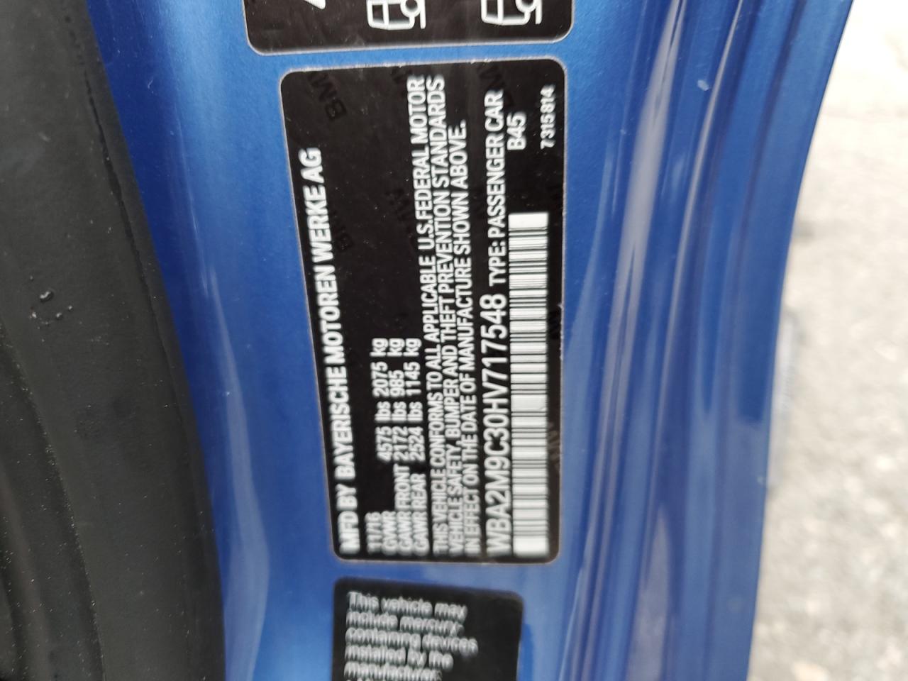 WBA2M9C30HV717548 2017 BMW 230Xi