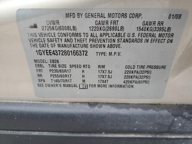 2008 Cadillac Srx VIN: 1GYEE437280166372 Lot: 60309444