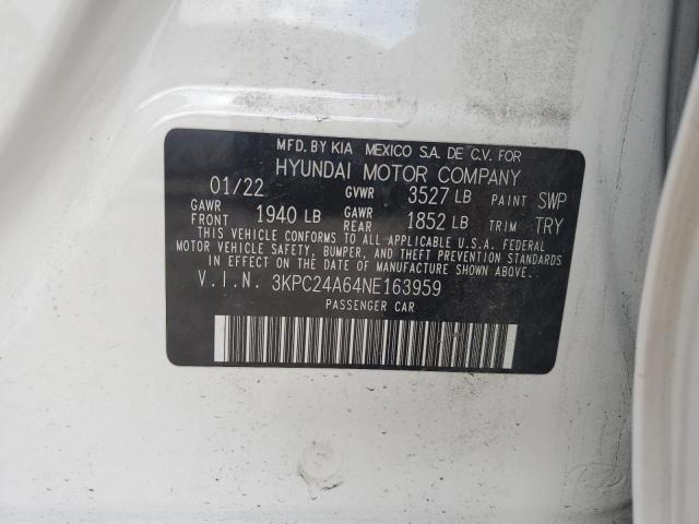 3KPC24A64NE163959 2022 HYUNDAI ACCENT - Image 12