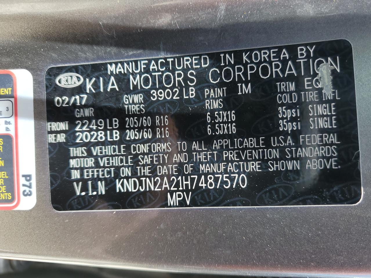 KNDJN2A21H7487570 2017 Kia Soul