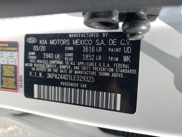 2020 Kia Rio Lx VIN: 3KPA24AD1LE329325 Lot: 57645964