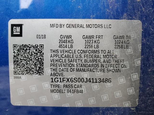 2018 Chevrolet Bolt Ev Premier VIN: 1G1FX6S00J4113486 Lot: 57563274