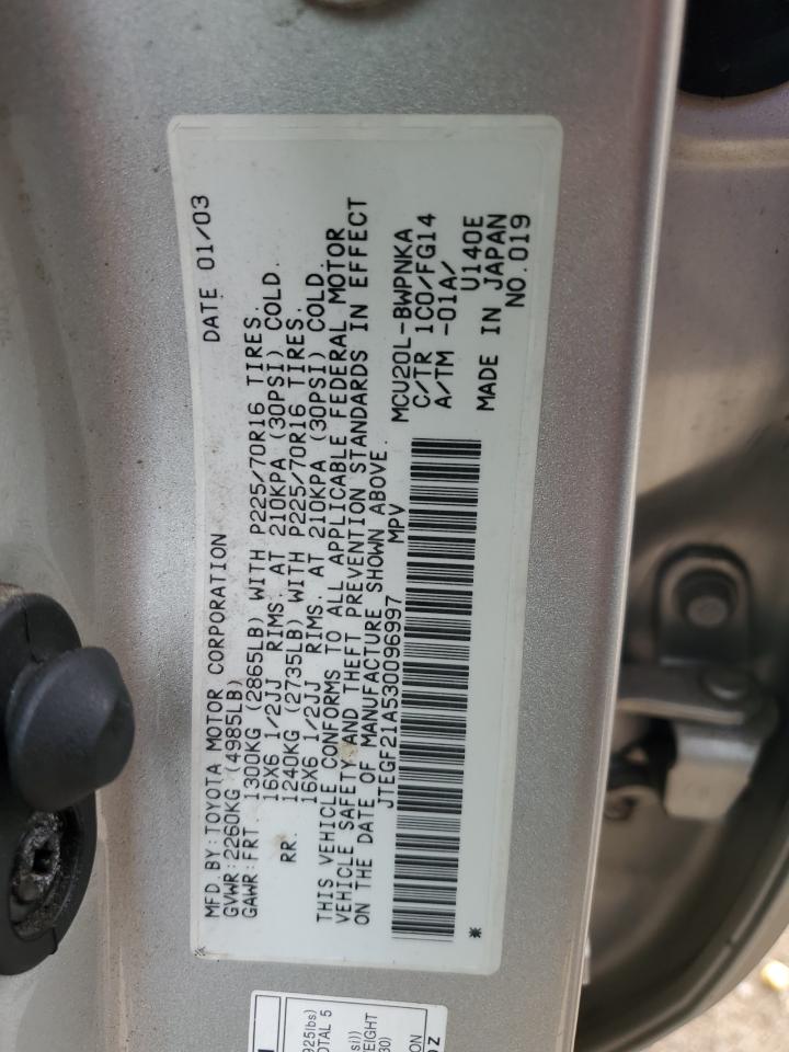 JTEGF21A530096997 2003 Toyota Highlander Limited