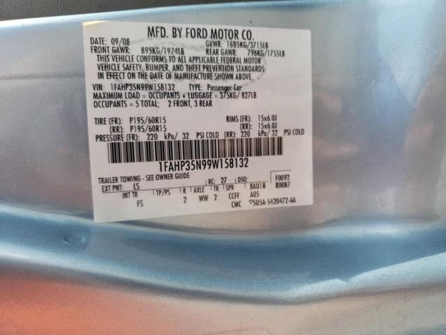 2009 Ford Focus Se VIN: 1FAHP35N99W158132 Lot: 58499984