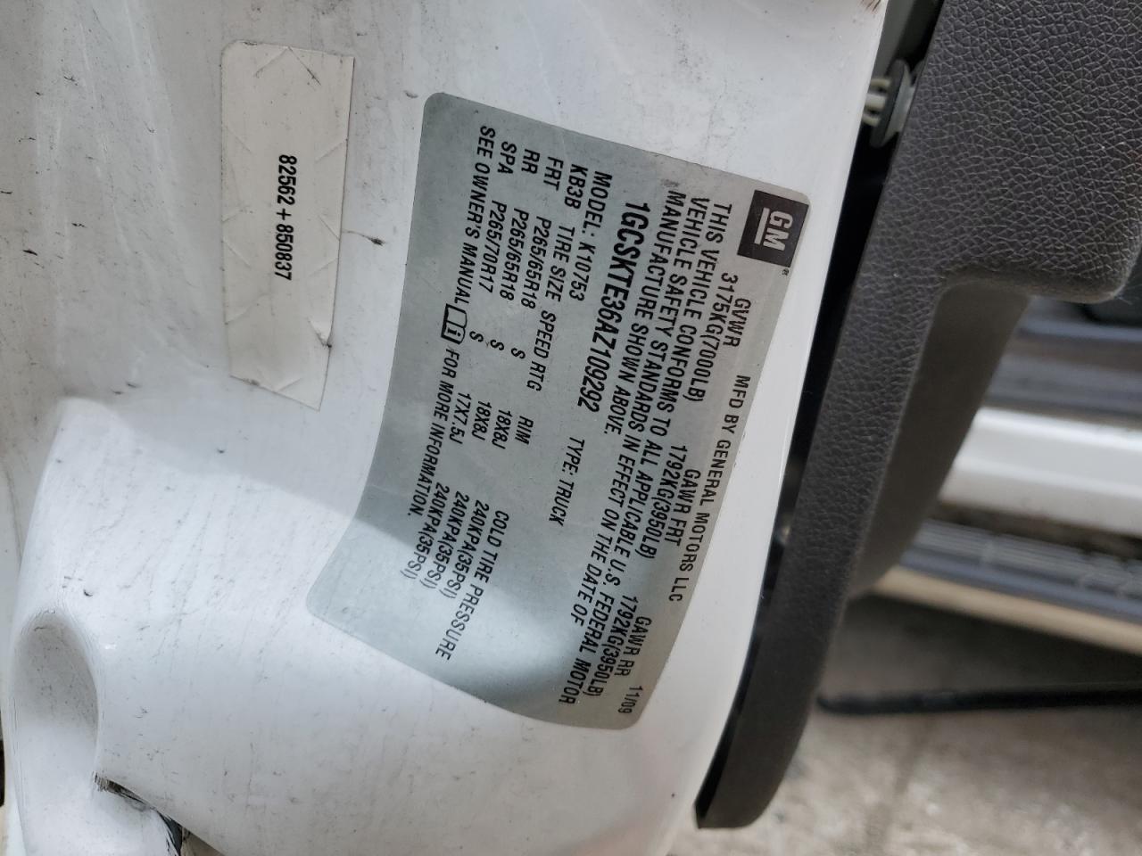 1GCSKTE36AZ109292 2010 Chevrolet Silverado K1500 Ltz