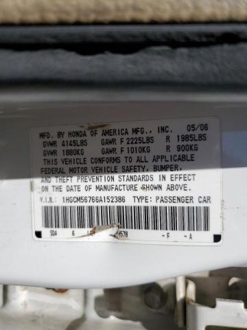 2006 Honda Accord Ex VIN: 1HGCM56766A152386 Lot: 59133624