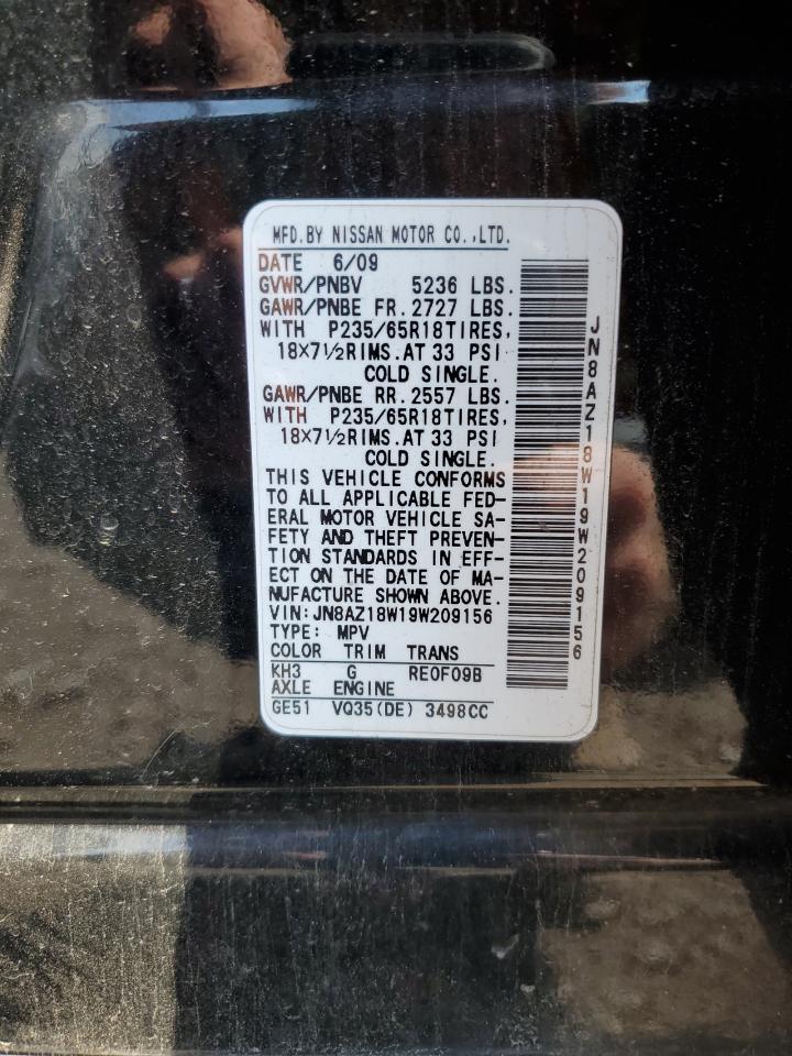 JN8AZ18W19W209156 2009 Nissan Murano S
