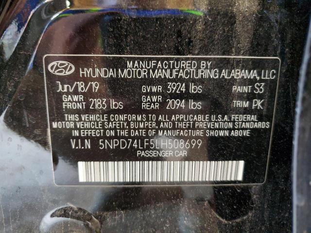 5NPD74LF5LH508699 2020 HYUNDAI ELANTRA - Image 12