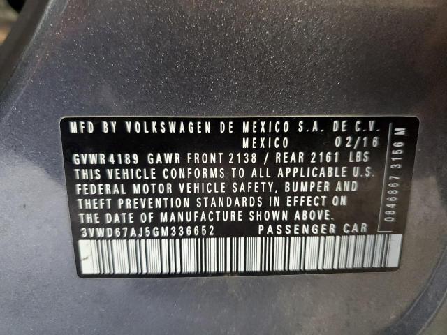 2016 Volkswagen Jetta Se VIN: 3VWD67AJ5GM336652 Lot: 57564464