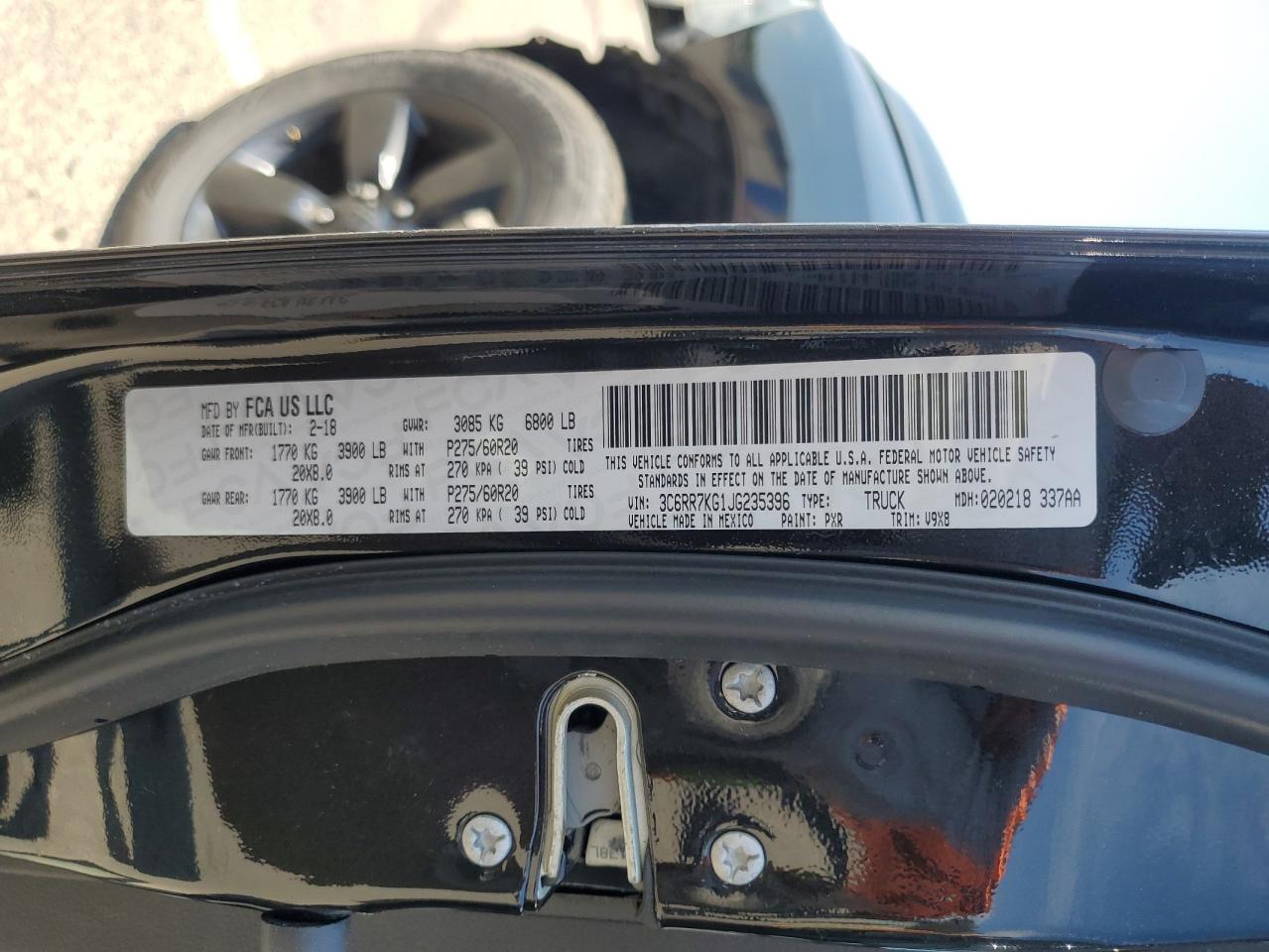 3C6RR7KG1JG235396 2018 Ram 1500 St