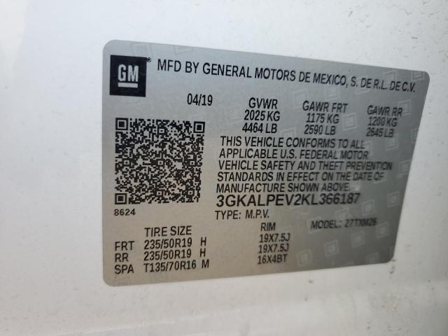 2019 GMC Terrain Slt VIN: 3GKALPEV2KL366187 Lot: 59937064