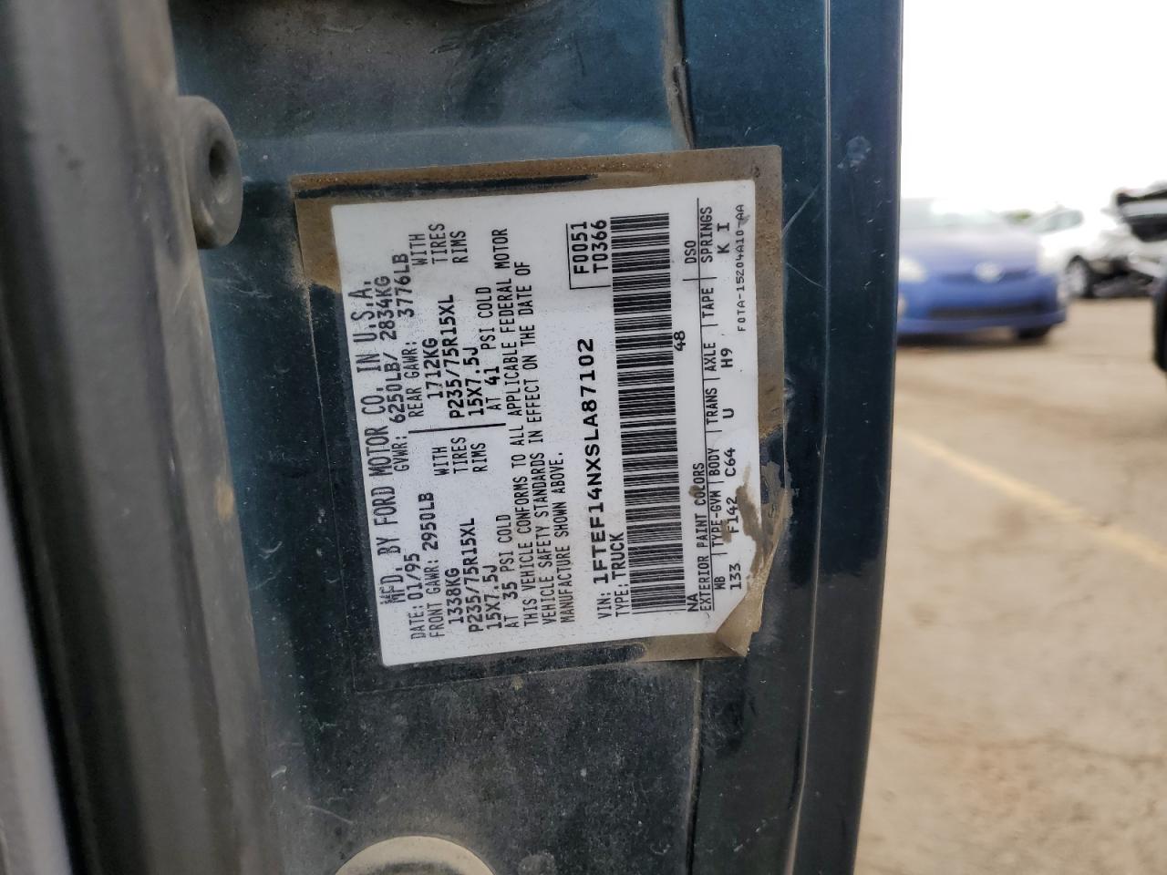 1FTEF14NXSLA87102 1995 Ford F150