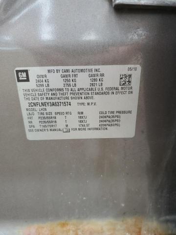 2010 Chevrolet Equinox Lt VIN: 2CNFLNEY3A6371574 Lot: 61172874