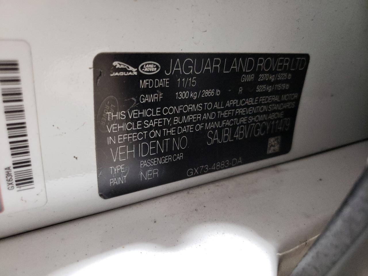 SAJBL4BV7GCY11479 2016 Jaguar Xf R - Sport