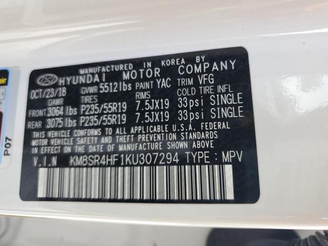 2019 HYUNDAI SANTA FE X - KM8SR4HF1KU307294