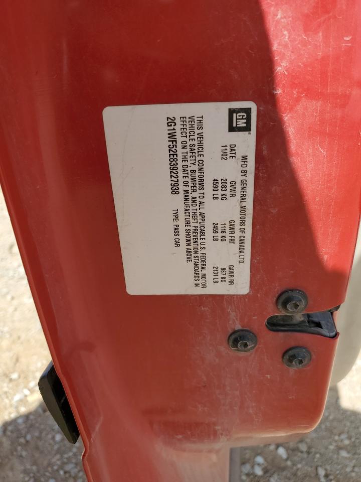 2G1WF52E839227938 2003 Chevrolet Impala