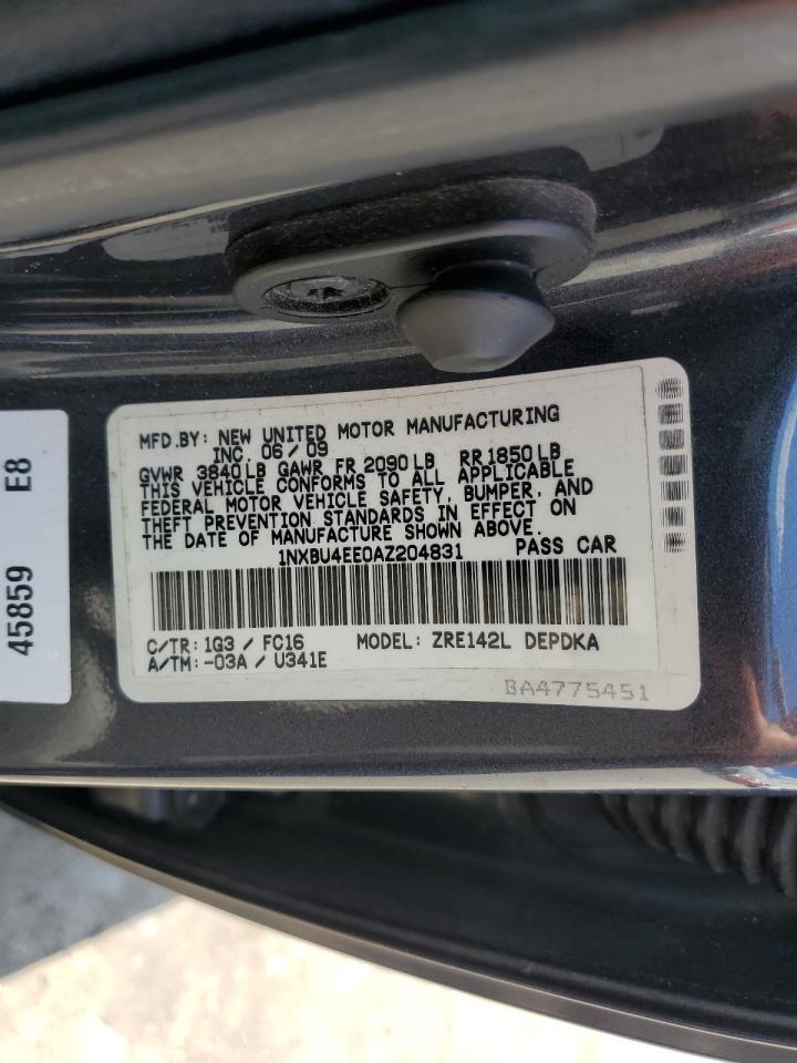 1NXBU4EE0AZ204831 2010 Toyota Corolla Base