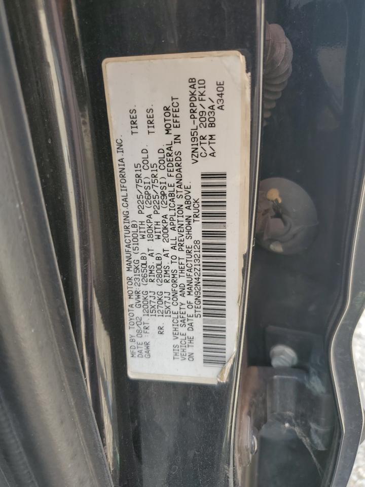 5TEGN92N42Z132128 2002 Toyota Tacoma Double Cab Prerunner