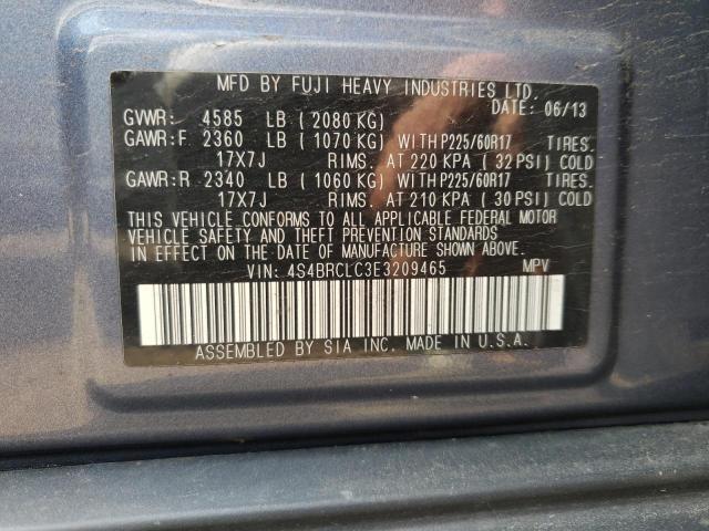 2014 Subaru Outback 2.5I Limited VIN: 4S4BRCLC3E3209465 Lot: 59069184