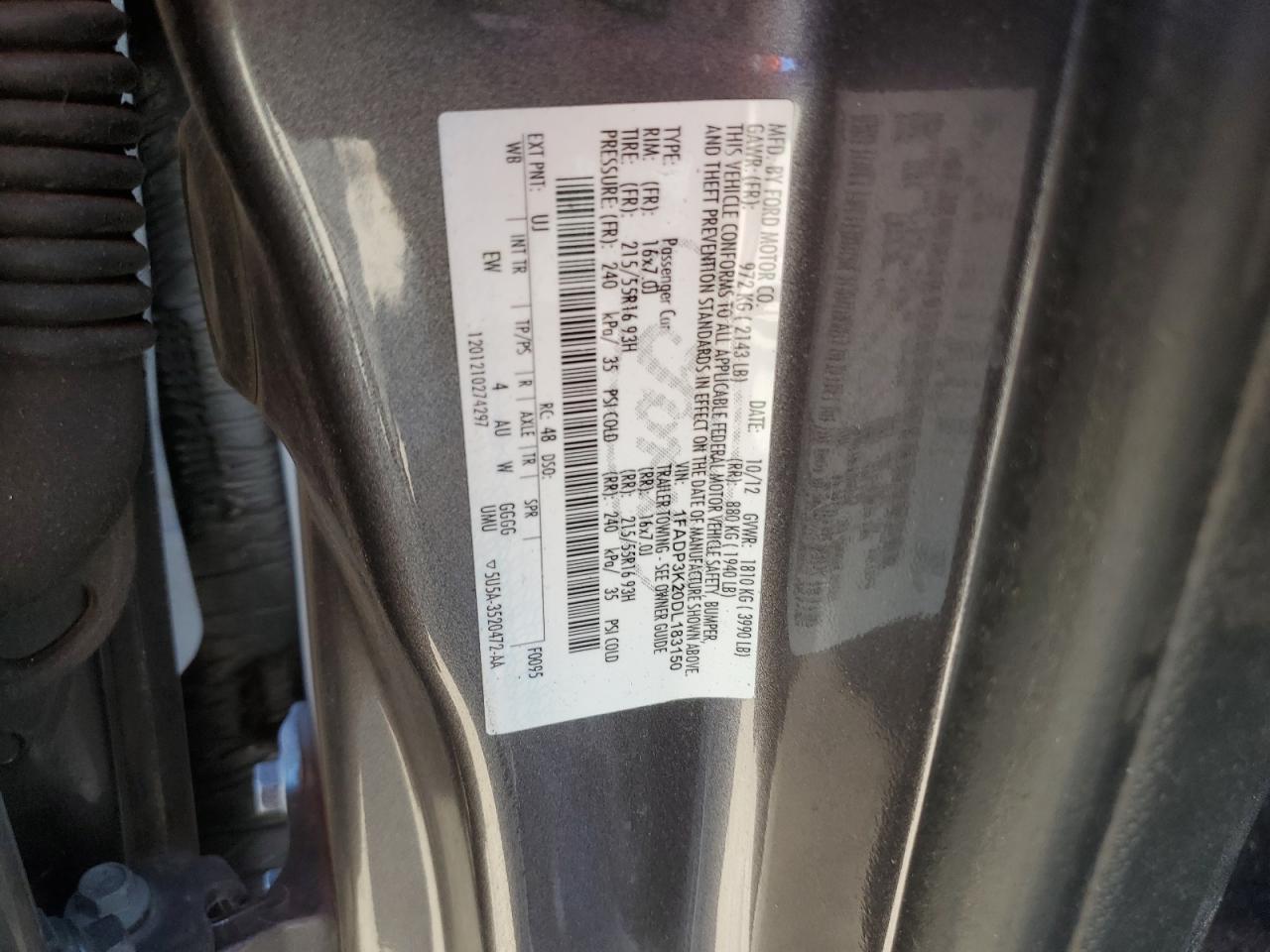 1FADP3K20DL183150 2013 Ford Focus Se