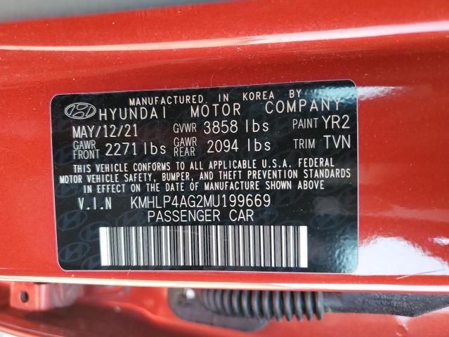 KMHLP4AG2MU199669 2021 HYUNDAI ELANTRA - Image 12