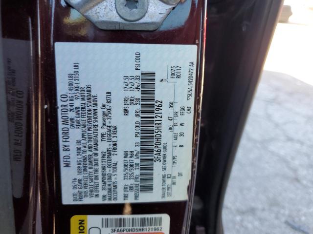 VIN 3FA6P0HD5HR121962 2017 Ford Fusion, SE no.12