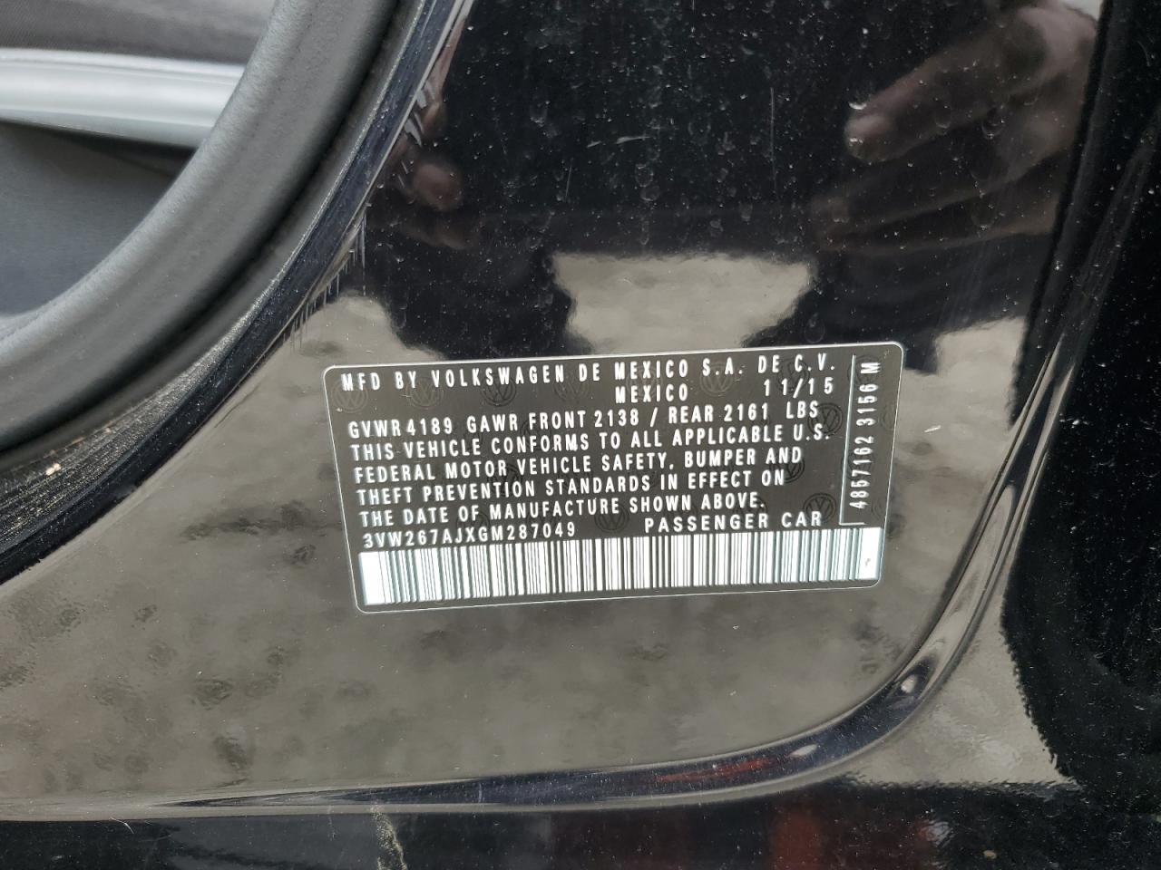 3VW267AJXGM287049 2016 Volkswagen Jetta S