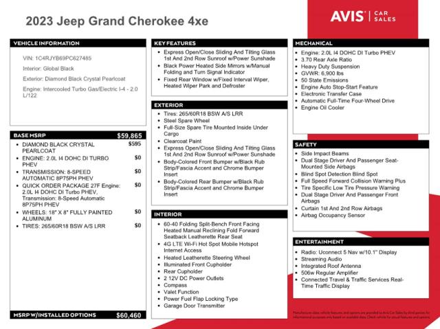 2023 JEEP GRAND CHER - 1C4RJYB69PC627485